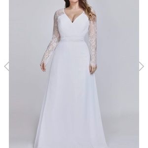 White Mesh Bridal Dress